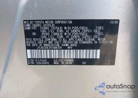 2009 Scion Xb z USA, uszkodzony, nr VIN JTLKE50E391088704